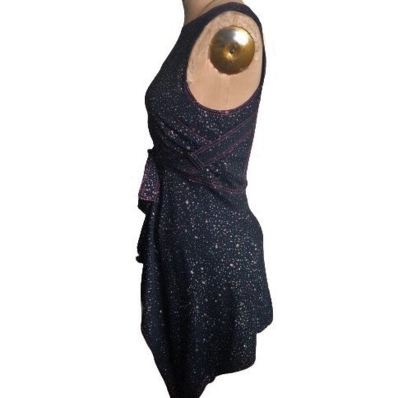 NWT Seis Marjan Genevieve asymmetric glitter sparkle crepe top - Picture 13 of 16